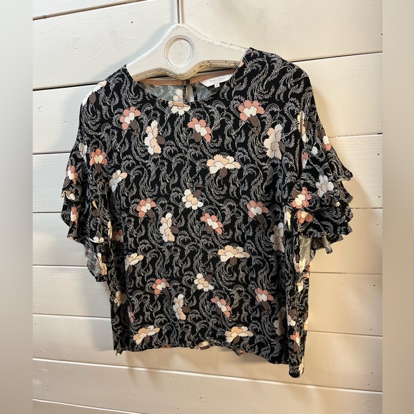 PART TWO Black Floral Print Blouse – Size 42 - Picture 3 of 7